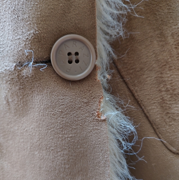 Daniel Benjamin Brown Women's Faux Suede Fur Lined Jacket With Belt - Picture 7 of 9